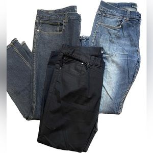 Mens New York RSQ Slim Straight Jeans & Skinny Tapered Jeans Bundle Size 36x30